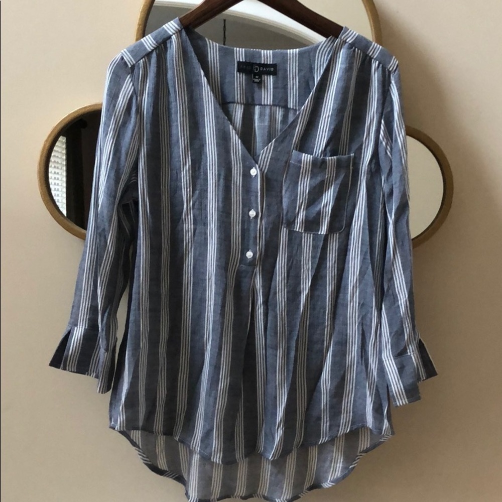 White and Gray Striped Shirt